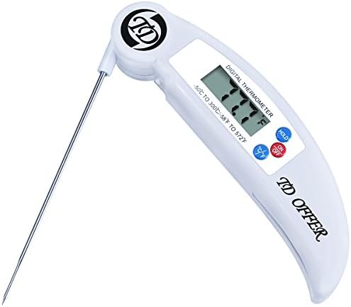Instant Read Meat Thermometer Digital Food Thermometer for Kitchen Candy Cooking Grilling White