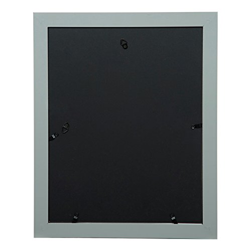 Gallery Solutions Photo 11x14 Flat Grey Wall Frame with Double White Mat for 8x10 Picture, 11