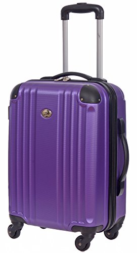 Jetstream 20 Inch Lightweight Hardside Carry On Spinner Suitcase (Purple)