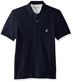 Nautica Men's Short Sleeve Solid Cotton Pique Polo Shirt, Navy, Medium
