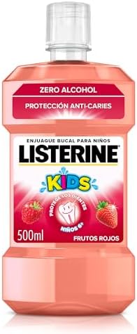 Kids Enjuague Bucal Niños 6+, Sabor Frutos Rojos, 500 ml