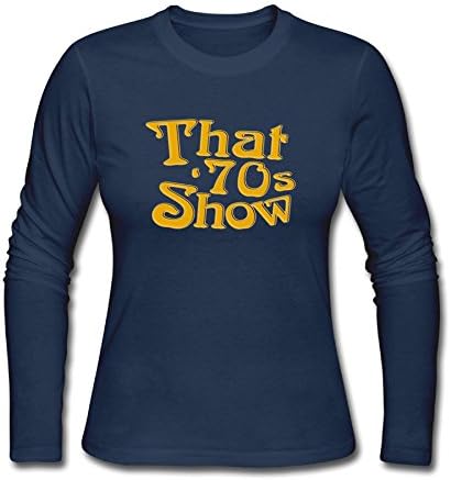 Women's Long Neck Sleeve That Is 70s Show.png Cotton Shirt SizeKey1 Navy