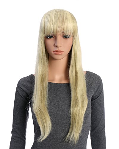 OneDor 26" Long Straight Hair Wigs Synthetic Cosplay Costume Hairpiece