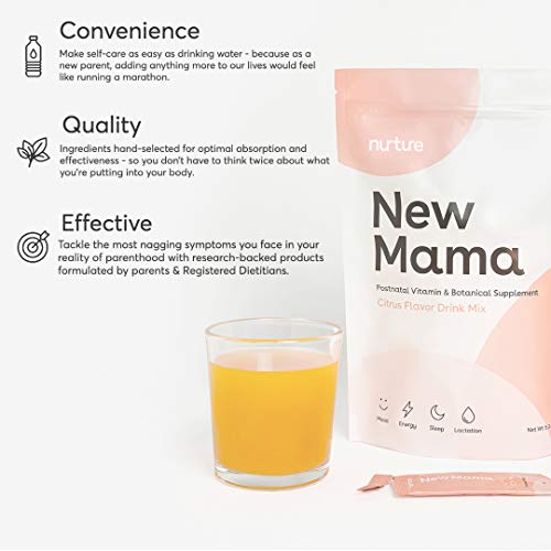 I AM NURTURED New Mama Postnatal Vitamin, Botanical Drink Mix, Postpartum Essentials