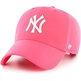 47 New York Yankees Hat Mens Womens Neonado Clean Up Adjustable Cap, Neon Pink