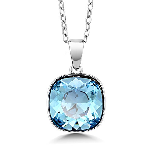 0.5 Inch Luxury Cushion Pendant On 18" chain Made With Swarovski Crystal