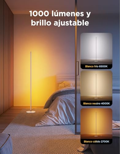 Govee Modern Floor Lamp, RGBIC LED Lamp Works with Alexa, Google Assistant, Matter, 16 Million Colors DIY and 61 Scene Modes for Bedroom, Gaming Room, Gold