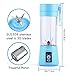 Portable 6 Blades in 3D Juicer Cup,Updated Version Rechargeable Juice Blender Magnetic Secure Switch Electric Fruit Mixer for Superb Mixing 380ml (blue)
