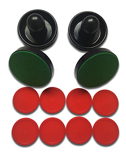 Wocst 4pcs Blue Air Hockey Game Table Pushers/Goalies and 8pieces Red Pucks - Thumbnail 2