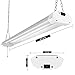 4ft LED Utility Shop Lights for Garage, 40W Bright Plug-in LED Shop Light Daylight 5000K Frosted Cover, Linkable Hanging Fluorescent Shop Light Fixture Replacement
