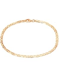 18K Gold Plated Flat Marina Link Anklet