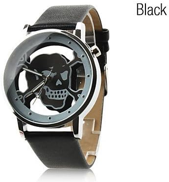 Watches Unisex Quartz Analog Hollow Skull Style Dial PU Band Wrist Watch (Assorted Colors)