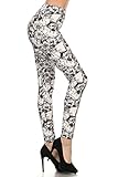 Printed Leggings Skulls and Florals (R505-PLUS)