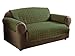 Elegance Linen Quilted Pet Dog Children Kids Furniture Protector Microfiber Slip Cover Sofa, Green