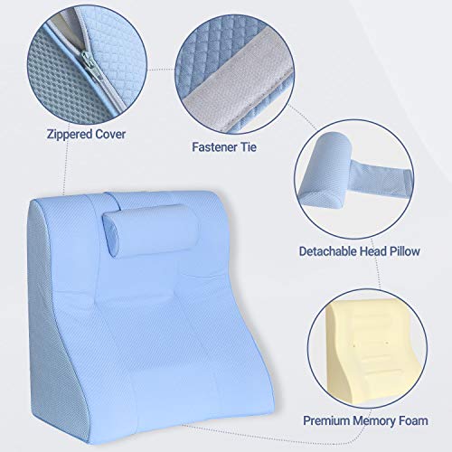 Howhom Bed Wedge Pillow with Memory Foam Top, Ergonomic Orthopedic