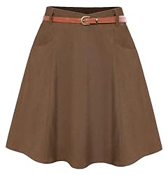 Belle Poque Women's Corduroy Skirt with Pocket Plus