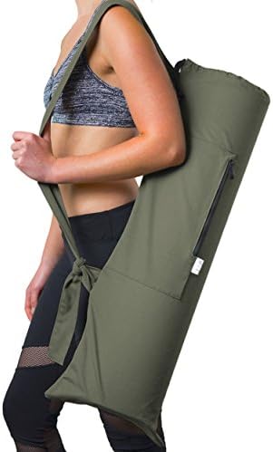 Yogiii Yoga Mat Bag by The YogiiiToteGO | Yoga Mat Tote Sling Carrier w/Large Side Zipper Pocket | Fits Standard Size Mats (Olivine Green)
