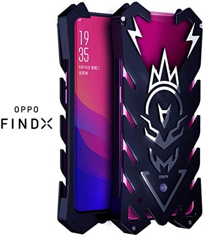 Oppo Find X Case,DAYJOY Cool Design Fish Bone Style Arm Shield Premium Aerospace Aluminum Metal Shockproof Bumper Frame Cover Case for Oppo Find X(Black)