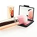 Retractable Kabuki Make Up Brush, Blush Brush Cosmetics with Premium Quality Synthetic Dense Bristles for Girls Gifts (rose gold)