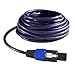 Yoico 2Pcs 50 Feet Professional Speakon to Speakon Cables Wire Speaker Audio Amplifier Cord 7mm with Twist Lock