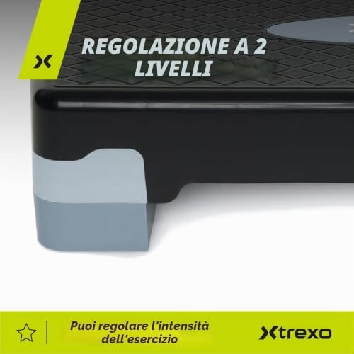 Aerobic Step 68 x 28 cm per Esercizi Cardio e Allenamento Fitness Altezza Regolabile 15-20 cm Resistente in Polipropilene e TPR Step da Aerobica di Alta Qualità Grigio