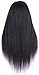 Coarse Italian Yaki Wig Brazilain Virgin Natural Color Kinky Straight Lace Front Human Hair Wigs for Black Women 16inch