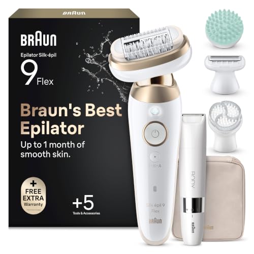 Braun Silk-épil 9 Flex SkinSpa Epilierer Damen, All-in-One Set, Haarentferner für Langanhaltende Haarentfernung, Ladyshaver, Wasserdicht — Inkl. Mini-Rasierer f
