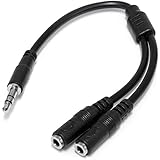 StarTech.com MUY1MFFS 3.5mm Male to 2 x 3.5mm Female Slim Stereo Splitter Cable