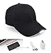Hands Free Rechargeable LED Baseball Cap Hat for Outdoor Party Black
