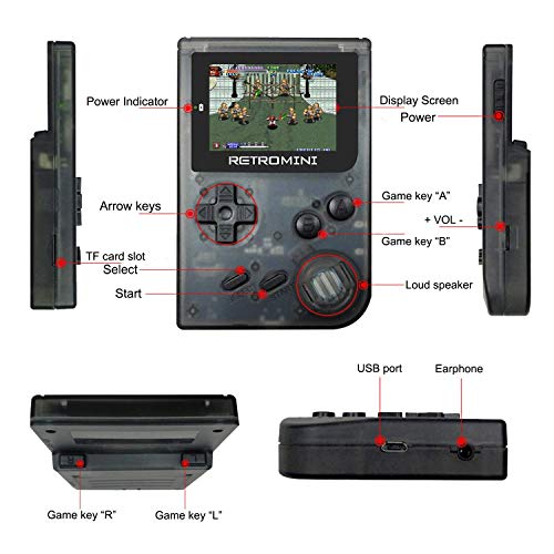 Yuegoo Handheld Game Console, 32 Bit Pocket Game Console for Kids, Handheld Video Game with 548 Classic Games, Good Gifts for Children to Adult. (Black) - Thumbnail 3