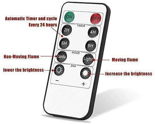 Flameless Candles Flickering Light Pillar Real Smooth Wax with Timer and 10-Key Remote for Wedding,Votive,Yoga and Decoration(Set of 9) (redred) - Thumbnail 5