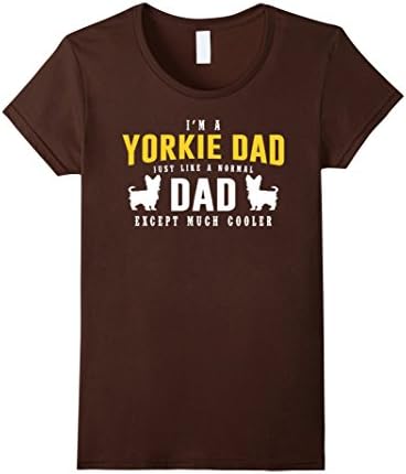 Womens I'm A Yorkie Dad T shirt Medium Brown