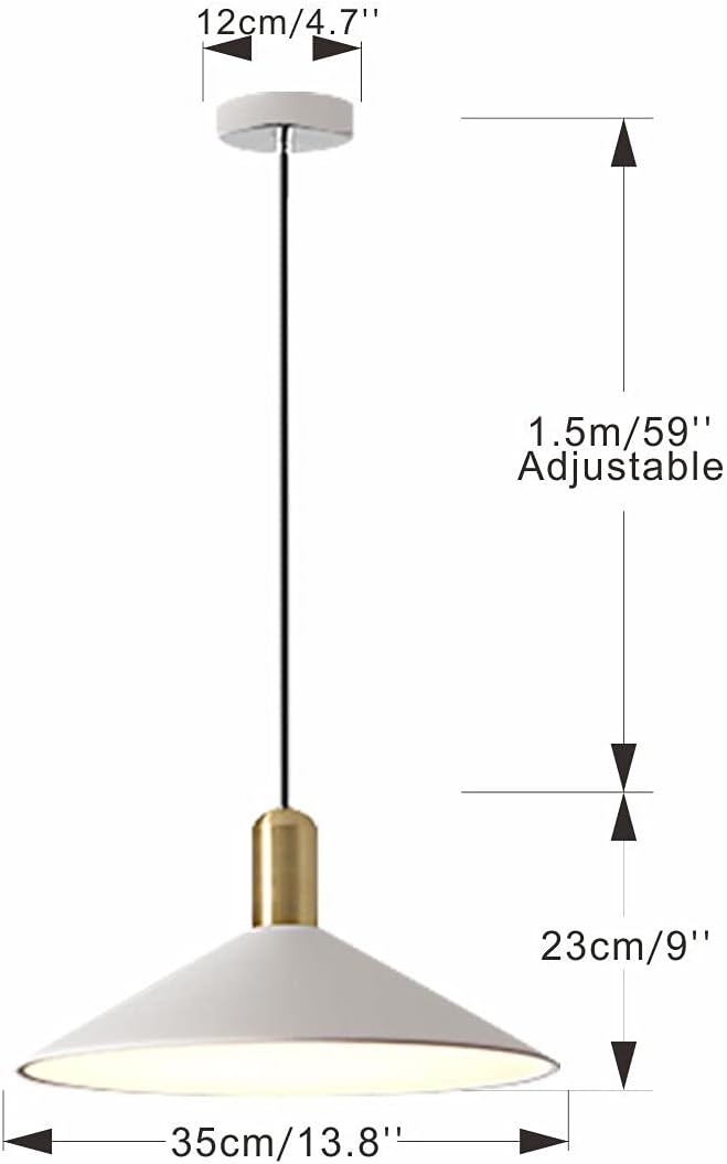 Modo Lighting Farmhouse Pendant Light White Barn Pendant Lamp Adjustable Retro Industrial Iron Ceiling Hanging Light Fixture for Kitchen Island Restaurant Lighting E26 (White) - - 