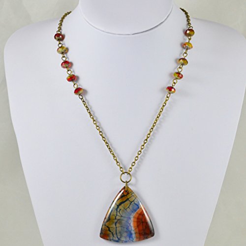 Dragons Vein Fire Agate Pendant Necklace