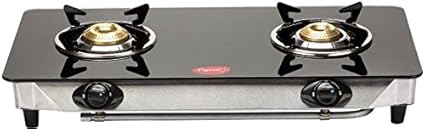Pigeon by Stovekraft Blaze Glass 2 Burner Gas Stove, Black