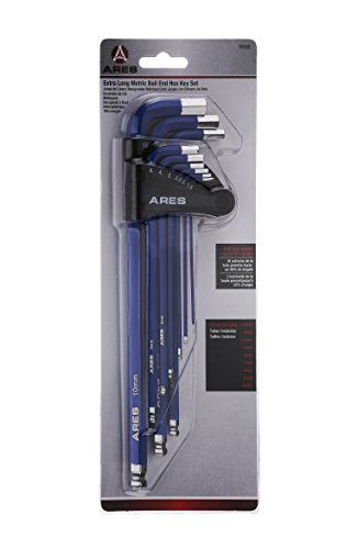 image for 9pc Metric Long Arm Ball End Hex Key Wrench Set | ARES 70165 | Chrome 