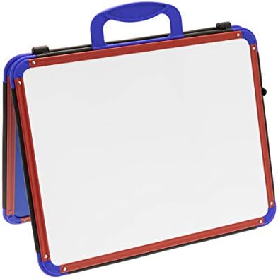 Wedge Whiteboards - A3 - Dry Wipe/Magnetic/Double Sided/Portable/Table Top White Board with Magnetic Board Rubber and 4 Dry Erase Pens - Teaching Aid/Early Years/Planning/Notice Board
