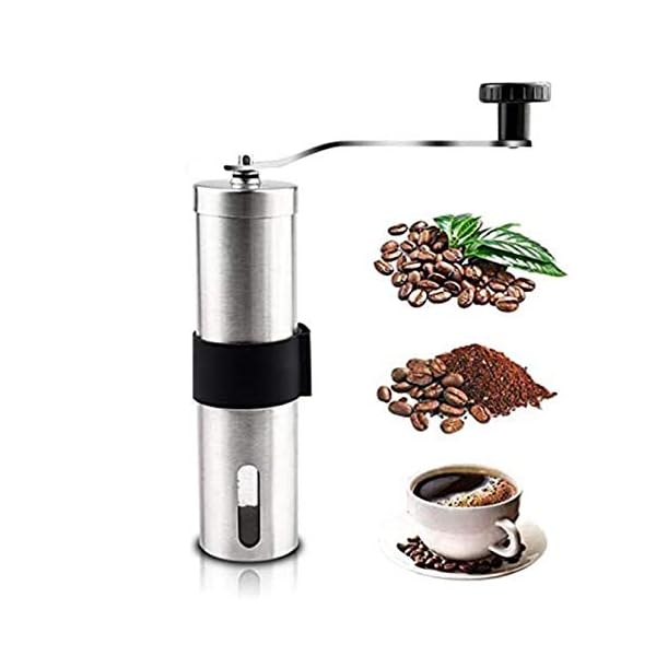 Manuelle Kaffeemühle von Magbea, Hand-Kaffeebohnenmühle aus Keramik, mit verstellbarer Einstellung, tragbare Handkurbel…