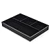 Iremico 4 Compartments Leatherette Valet Tray Desk or Dresser Top Organizer Box-Black