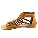 BAMBOO DINO-71S Women's Closed Back Multi Straps Flat Fringe Sandals