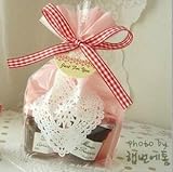 Yunko 100 Pcs Lace Heart DIY Soap Cookies Candy Bakery Cello OPP Packing Bags With 100 Twist Ties