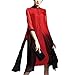 Itopfox Women Half Sleeve Gradient Chinese Collar Qipao Midi Dress