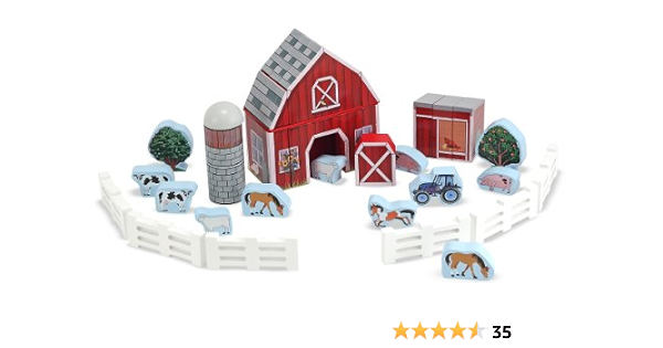 melissa and doug farm and tractor set