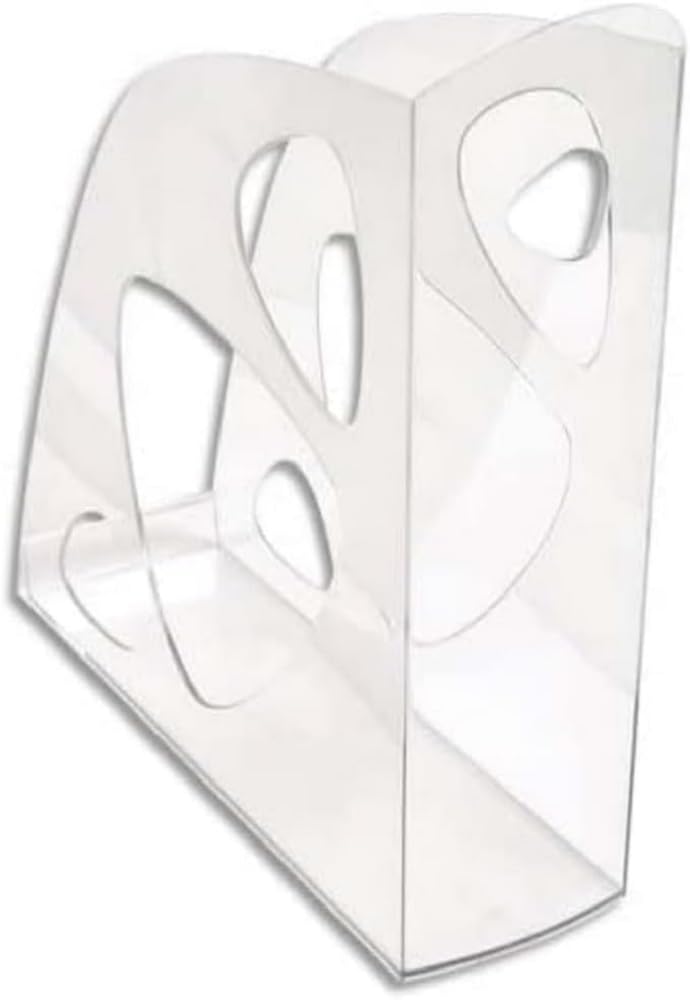 Exacompta - Ref 18123D - Office Ecomag Magazine File - 248 x 77 x 257mm in Size, Suitable for Storing A4 Documents, Finger Hole, Sturdy Construction - Clear