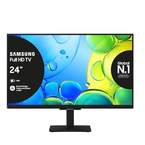 Samsung Full HD Smart TV 24'' UE24F6000FUXZT, Hyper Real Processor, HDR & Pur Color, Smart Experience, OTS Lite & Adaptive Sound, SlimLook Design, edizione speciale PACCHETTO INTRATTENIMENTO, 2025