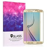 Samsung S6 Edge+ Plus Screen Protector, SeeTech(TM)S6 Edge Plus Tempered Glass Screen Protector 0.2 mm 3D Full Edge to Edge[1 Pack] with Lifetime Warranty-Gold