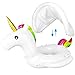 Meland Baby Pool Float with Canopy - Unicorn Inflatable Swimming Pool Floaties Boat with Sun Shade for Infants Toddlers (Unicorn)