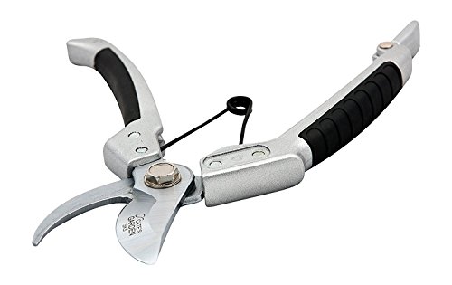 Cate's Garden Bypass Pruning Shears 8” Premium Hand Pruner - Heavy Duty SK5 High Carbon Blades – Ergonomic Angled Design for Pain-Free Cutting