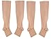 iEase 2 Pairs Compression Socks Women 15-20 mmHg Open Toe Leg Support Stocking Knee High Socks with Zipper
