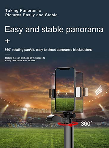 FeliSun Versenkbarer Selfie-Stick mit Stativ, 2 * Fülllicht, Drahtlose Bluetooth-Fernbedienung, Panoramaaufnahme mit Anti-Shake-Stabilisator, Höhe der Metallstange Einstellbar (30-160 cm)